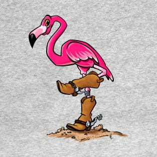 Flamingo in Cowboy Boots T-Shirt